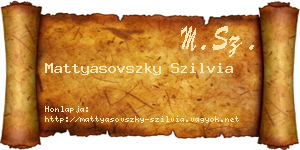 Mattyasovszky Szilvia névjegykártya