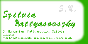 szilvia mattyasovszky business card